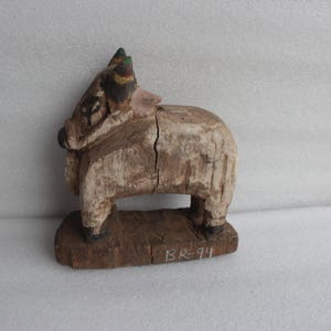 OId Vintage Wooden Nandi / Cow Figure, Vastu Shastra Home Decor Collectible