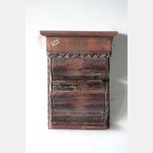 Handcrafted Vintage Wooden Wall Hanging Shelf