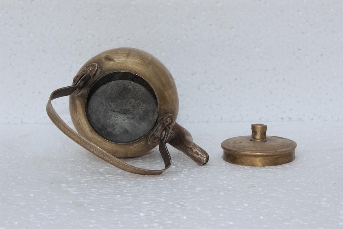 手作りインド製真鍮ケトル - 1900年代アンティークティーポット