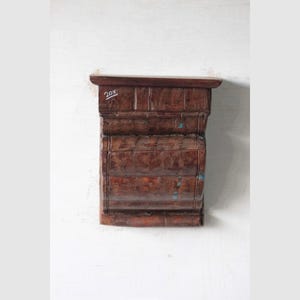 Handcrafted Vintage Wooden Wall Hanging Shelf
