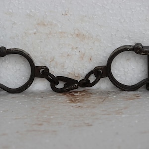 Iron Lock Handcuff Old Vintage Antique Home Decor Decorative Collectible