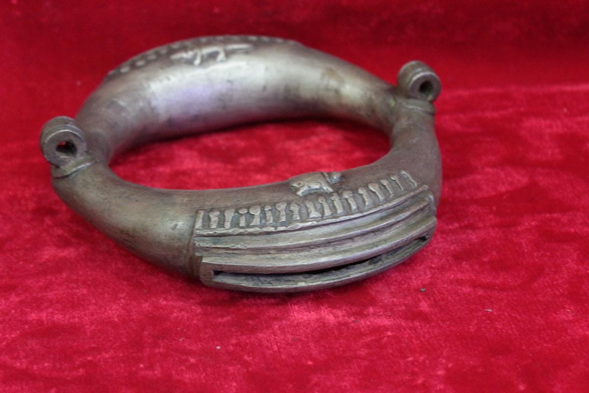 Old Brass Silambu Bangles – Tamil Temple Antique Hand/leg Jewelry ...
