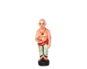 Terracotta Pandit Figurine – Vintage Clay Priest Statue, Rustic Indian Home Decor, Spiritual Collectible Gift
