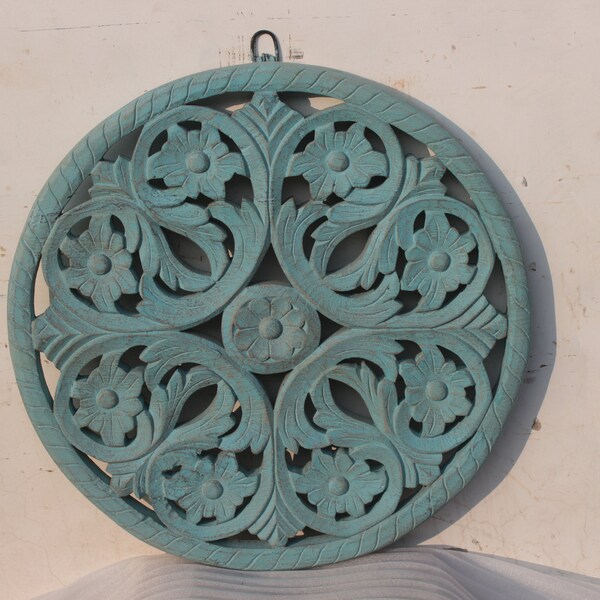 Blue Medallion Wall Art Etsy