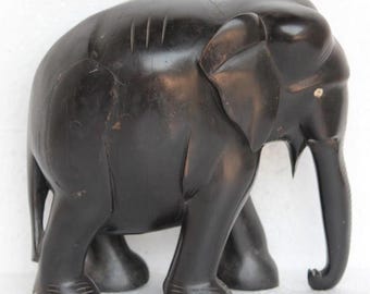 Elephant Figure Antique Rare Old Wooden Hand Carved Abniwood Home Decor