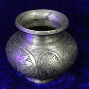 Indian Brass Holy Water Pot Old Vintage Antique Collectible, brass vase or little pot bowl, Indian Traditional Home Decor Brass Water Pot