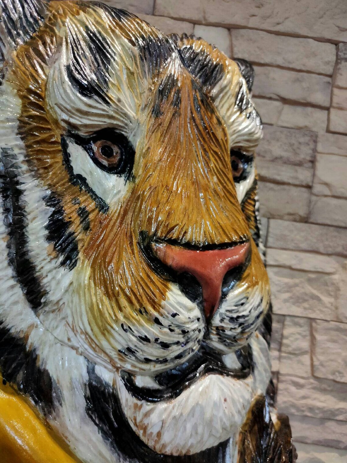 Wooden Tiger Carved Tiger Tiger Wall Hanging Tiger Wall Decor Etsy