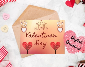 Valentine's Day Card | Greeting Card | Valentines Printables | Happy Valentine's Day | Digital Download Card | Gift for him | Gift for her