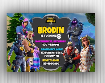 fortnite invitation invitation d anniversaire fortnite garcon invitation personnalise invitation 4 x 6 ou 5 x 7 modifiable d invitation carte d - carte invitation anniversaire fortnite saison 8