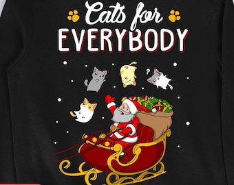 Mens Womens Ugly Christmas Sweater Women Funny Womens Christmas Sweatshirt Cat Christmas Sweater Cat Christmas Sweatshirt Cats For Everybody