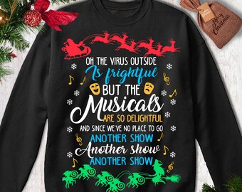 Broadway Christmas Sweater Broadway Ugly Christmas Sweater Broadway Sweatshirt Broadway Ugly Sweater T-Shirt Musical Theatre Broadway Gift