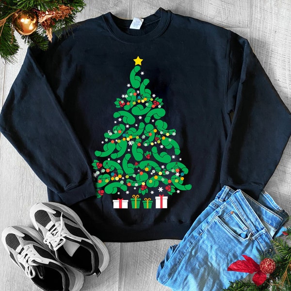 Phallic Funny Ugly Christmas Sweater Women Funny Men Inappropriate Christmas Sweater Dirty Christmas Sweater Tacky Raunchy Christmas Sweater