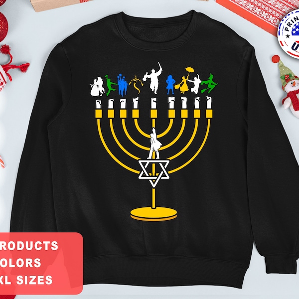 Broadway Menorah Sweater Broadway Hanukkah Sweater Broadway Hanukkah Sweatshirt Broadway Hanukkah Sweater Musical Theatre Broadway Gift