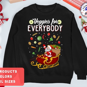 Veggies For Everybody Funny Vegan Ugly Christmas Sweater Vegan Christmas Sweater Vegan Sweater Vegan Shirt Vegan Sweatshirt Vegans Gifts