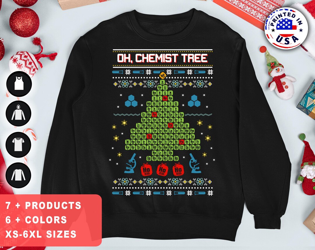 Chemistree Sweater Chemistry Ugly Christmas Sweater Chemistry Christmas