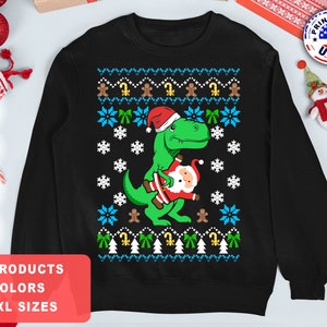 Dinosaur Ugly Christmas Sweater Dinosaur Sweater Dinosaur Sweatshirt Dinosaur Shirt Dinosaur Christmas Sweater Kids Women Men Dinosaur Gifts