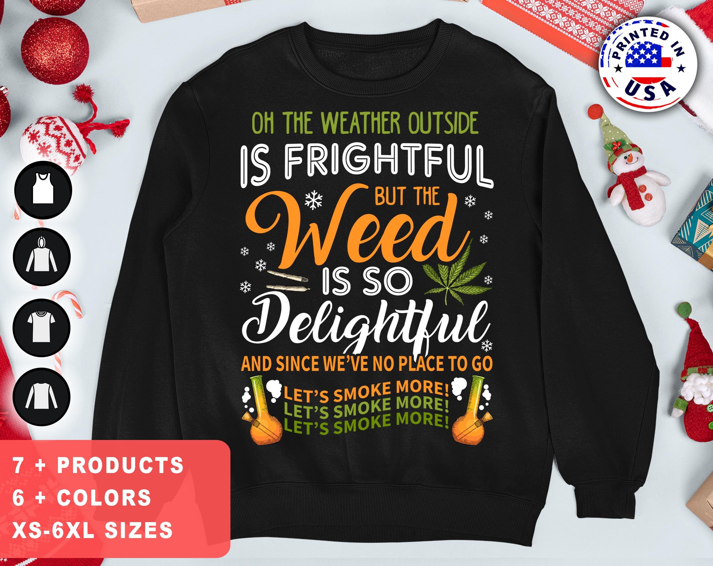 Marijuana ugly cheap christmas sweater