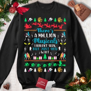 Broadway Christmas Sweater Broadway Ugly Christmas Sweater Broadway Sweatshirt Broadway Christmas Tree Sweater Musical Theatre Broadway Gift