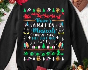 Broadway Christmas Sweater Broadway Ugly Christmas Sweater Broadway Sweatshirt Broadway Christmas Tree Sweater Musical Theatre Broadway Gift