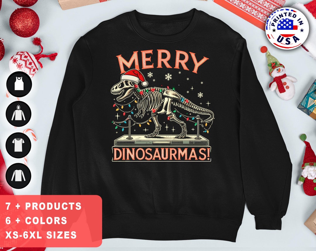 Dinosaur Ugly Christmas Sweater Dinosaur Sweater Dinosaur Sweatshirt