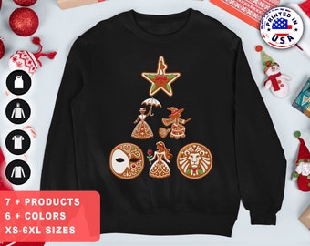 Broadway Christmas Sweater Broadway Ugly Christmas Sweater Broadway Sweatshirt Broadway Christmas Tree Sweater Musical Theatre Broadway Gift
