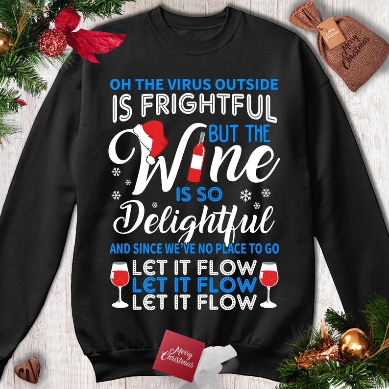 wine christmas sweater