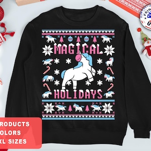 Cute Funny Unicorn Christmas Sweater Kids Unicorn Sweater Unicorn Sweatshirt Unicorn Shirt Unicorn Ugly Christmas Sweater Women Unicorn Gift