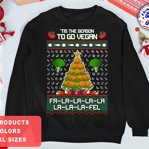 Vegetarian Vegan Ugly Christmas Sweater Vegetarian Vegan Christmas Shirt Vegetarian Vegan Christmas Sweatshirt Vegan Gifts Vegan Sweater