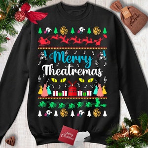 Broadway Christmas Sweater Broadway Ugly Christmas Sweater Broadway Sweater Sweatshirt Broadway Shirt Musical Theatre Gifts Broadway Gifts