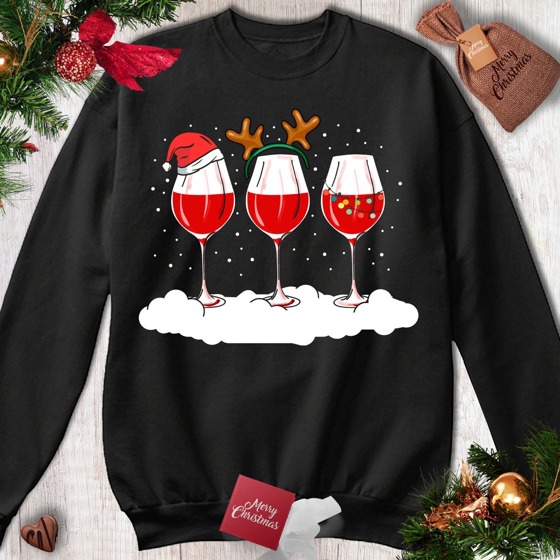 Ugly Christmas Sweater Women Ugly Wine Christmas Sweater for Etsy