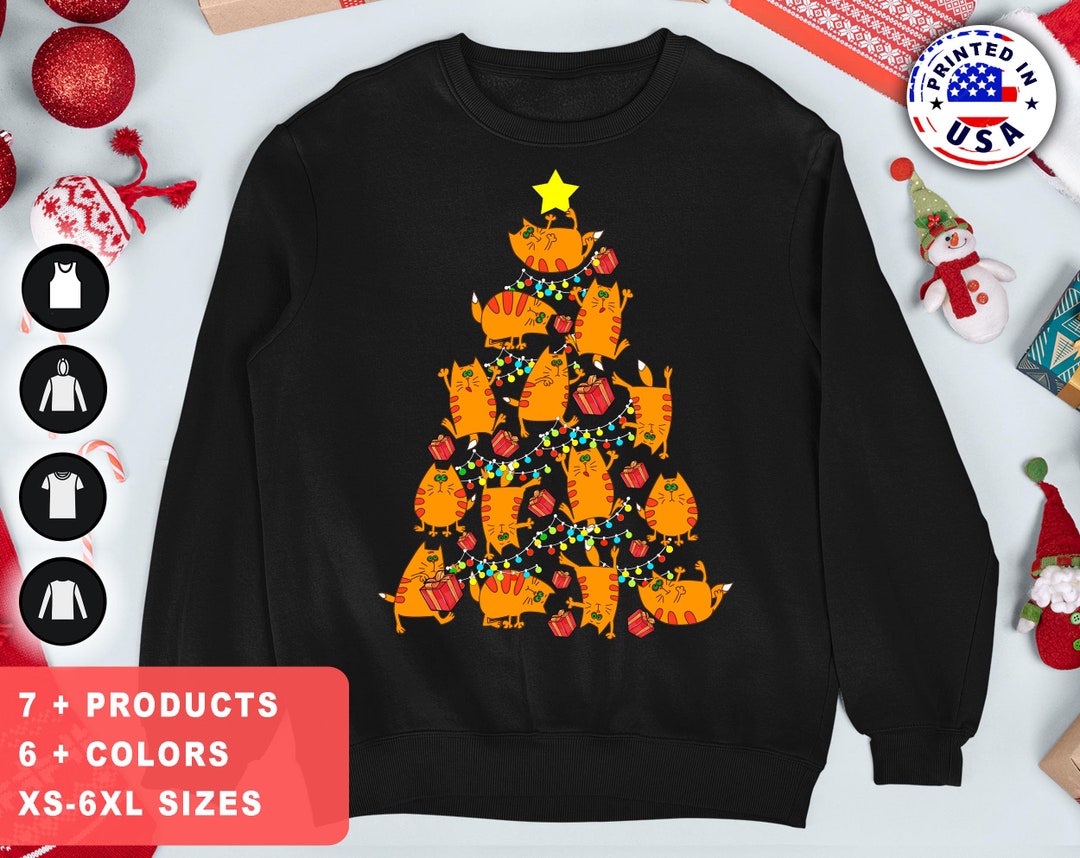 Cute Funny Cat Christmas Sweater Cat Sweater Cat Christmas Sweatshirt