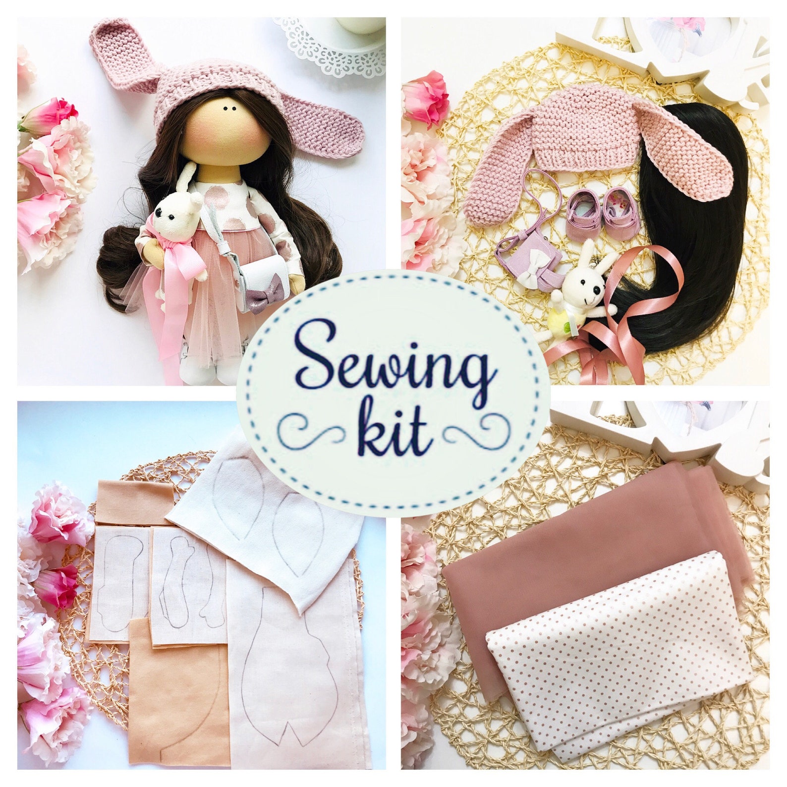 Sewing Kit Handmade Rag Doll DIY Set for Making Soft Doll Etsy