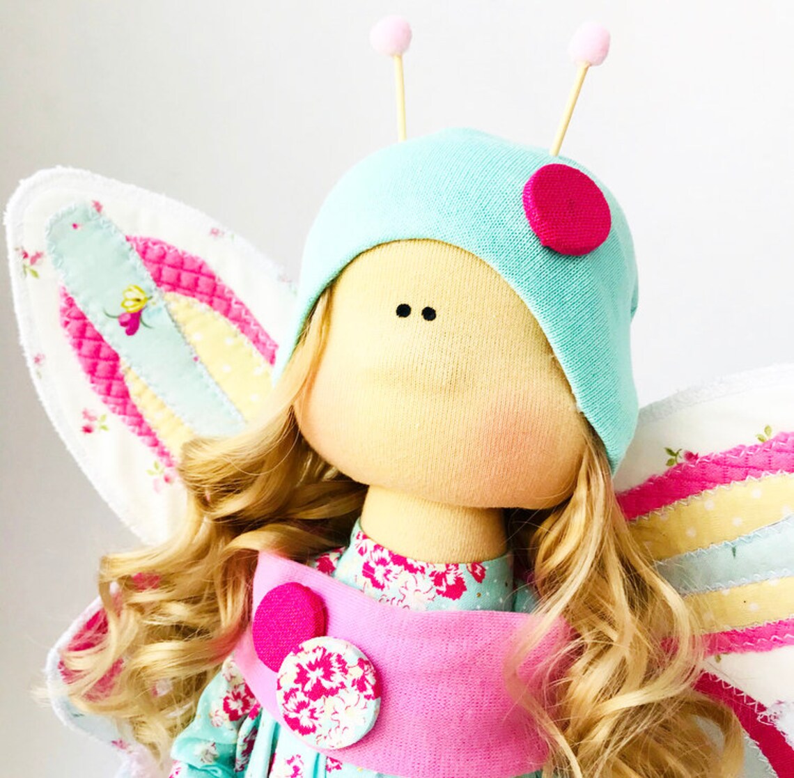 Tilda doll tutorial. Pattern butterfly doll. Doll making. Etsy