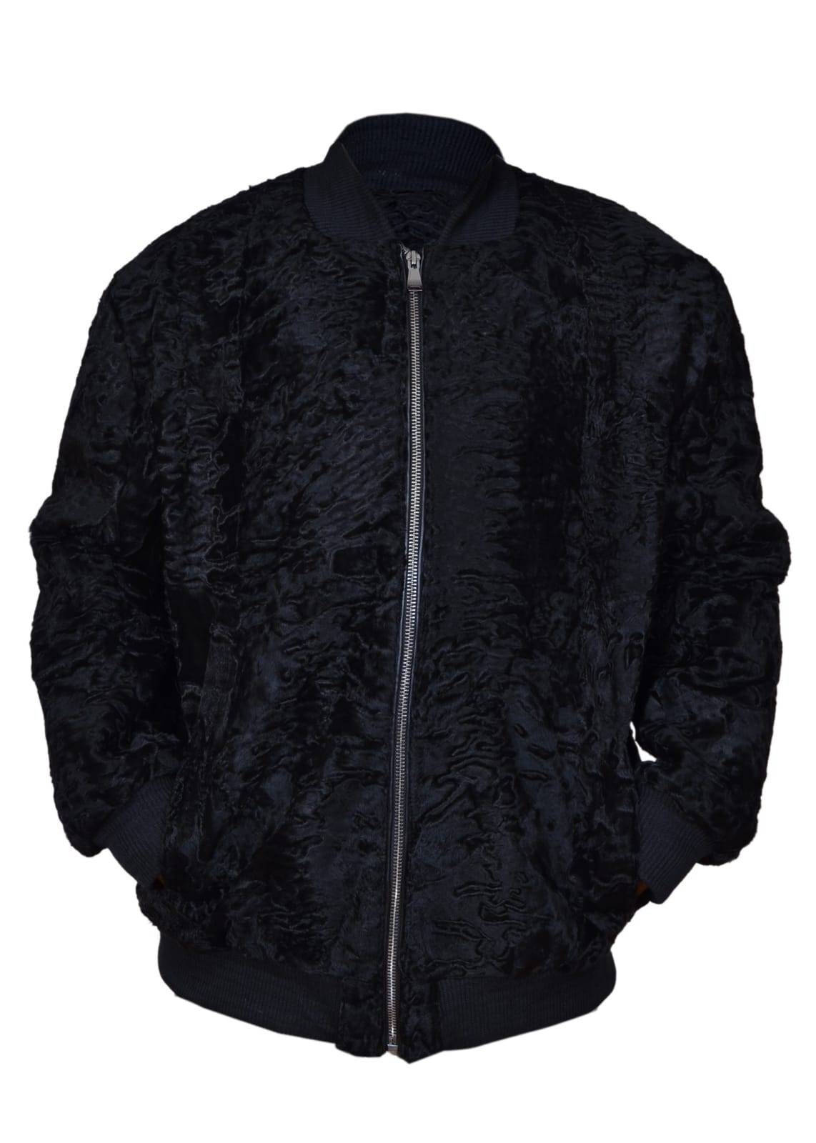 ジャケット Black Fur Astrakan Collar Jacket Black Astrakhan Fur Jacket for men – Fur Caravan