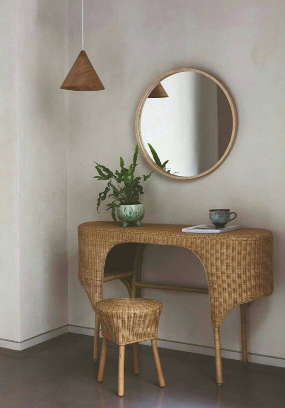 Wicker Dressing Table And Chair
