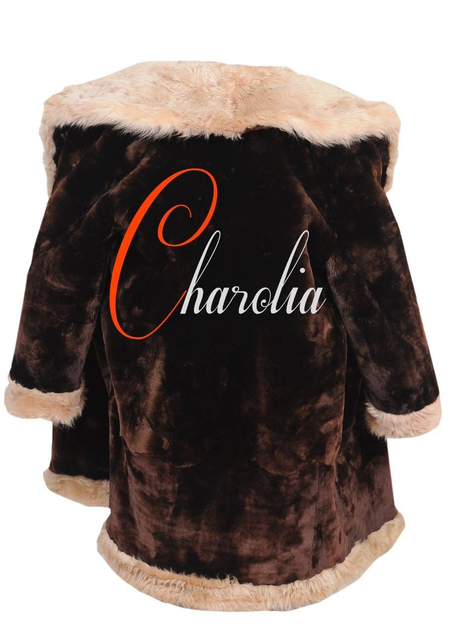 VIN DIESEL Real Sheared Beaver Fur Coat With Alpaca Real Sheep