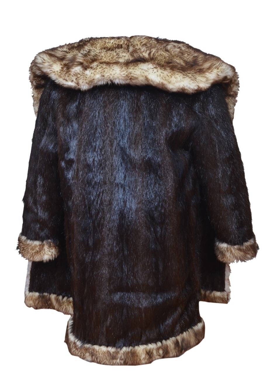 VIN DIESEL Reversible Real Nutria Fur Long Coat With Real Sheep