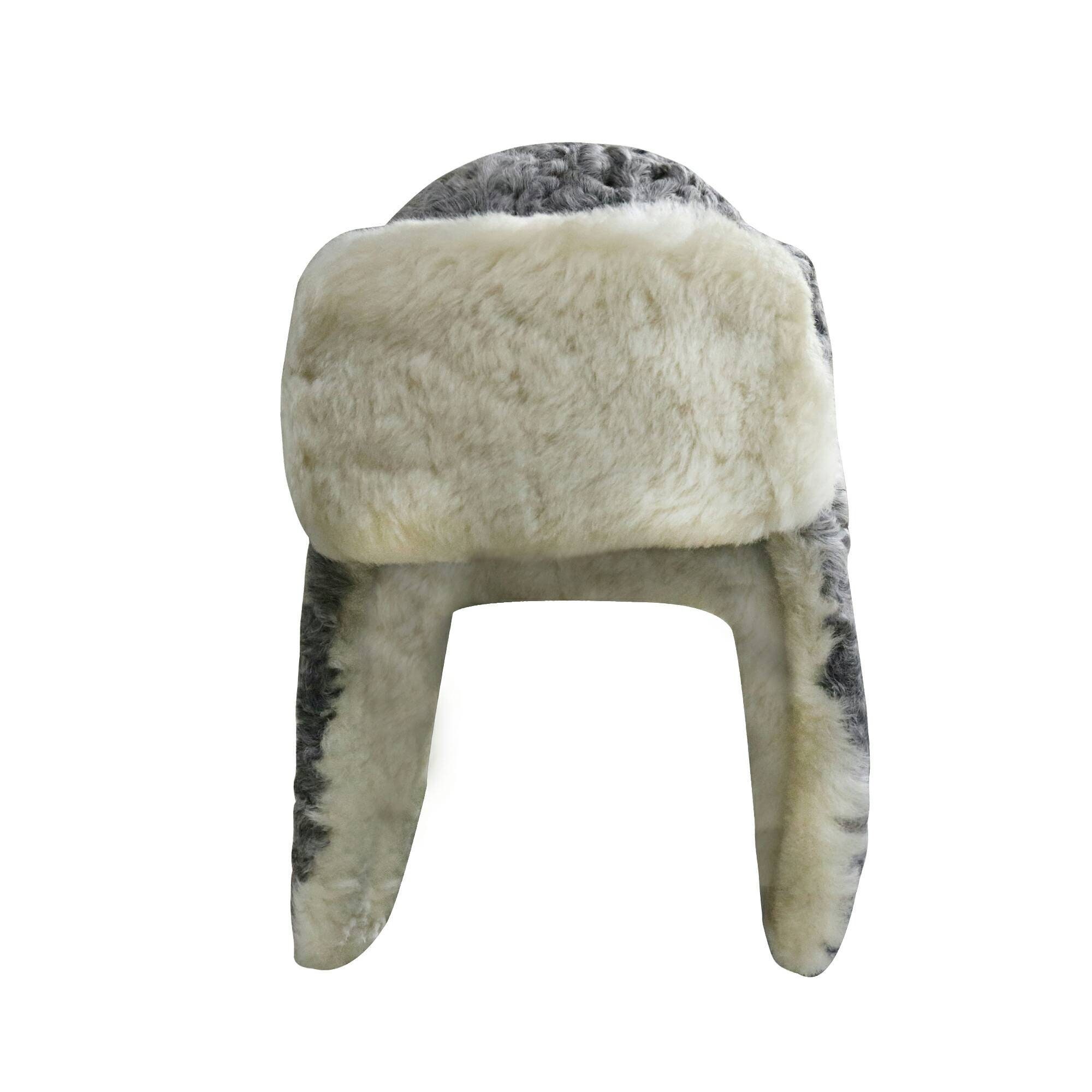 Gray Black Real Persian Lamb Fur Hat 