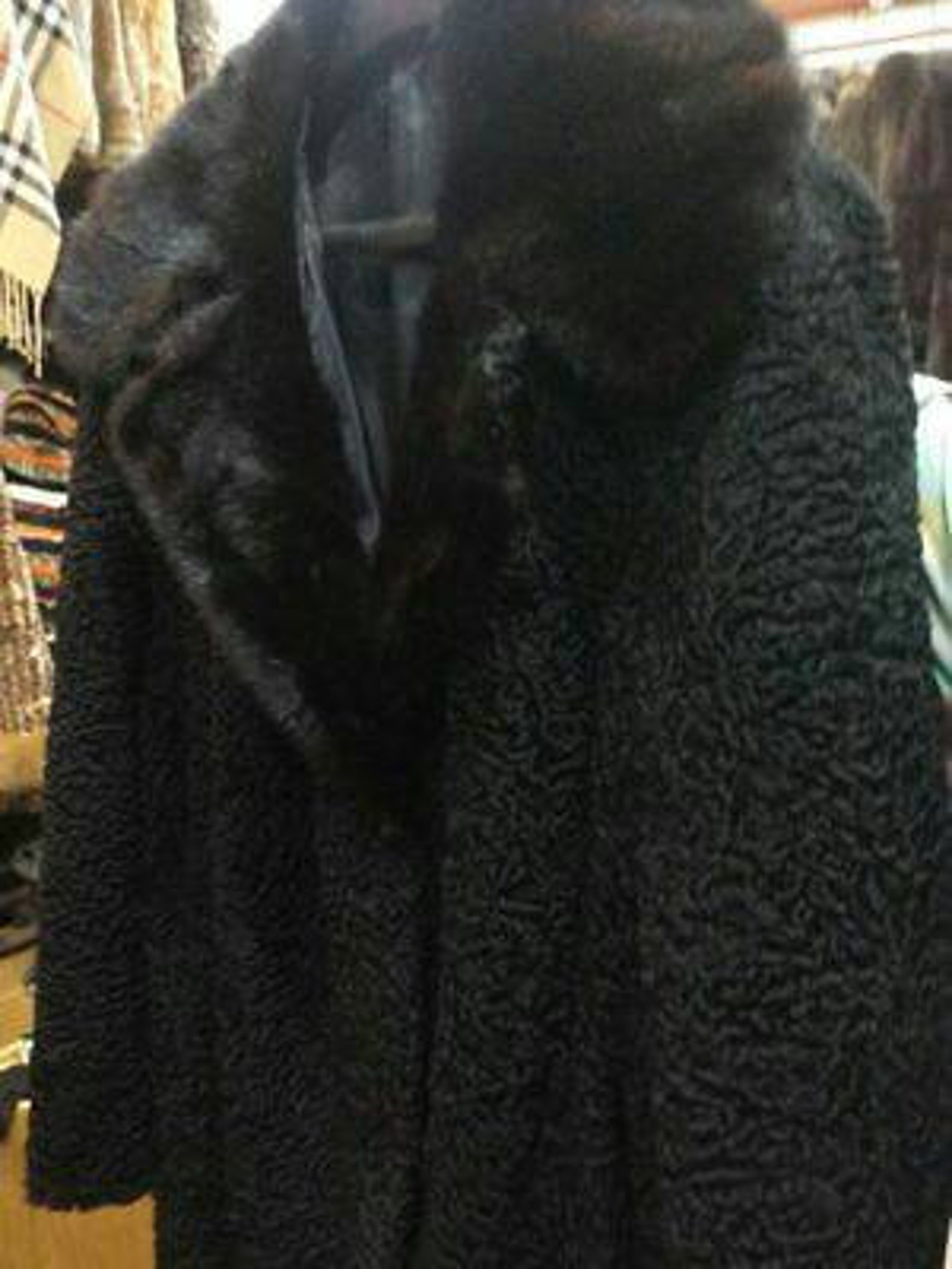 Men's Women's Black Persian Lamb Fur Long Maxi Full Length Free Style Coat All Sizes Custom Made