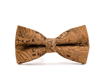 Brown Paisley BowTie,Mens Bow Tie,Vintage Paisley Bow Tie,Wedding Suits Bow Tie,Groom Bow Tie,Groomsmen Gift,Best Mens Bow Tie,Father&#39;s Gift