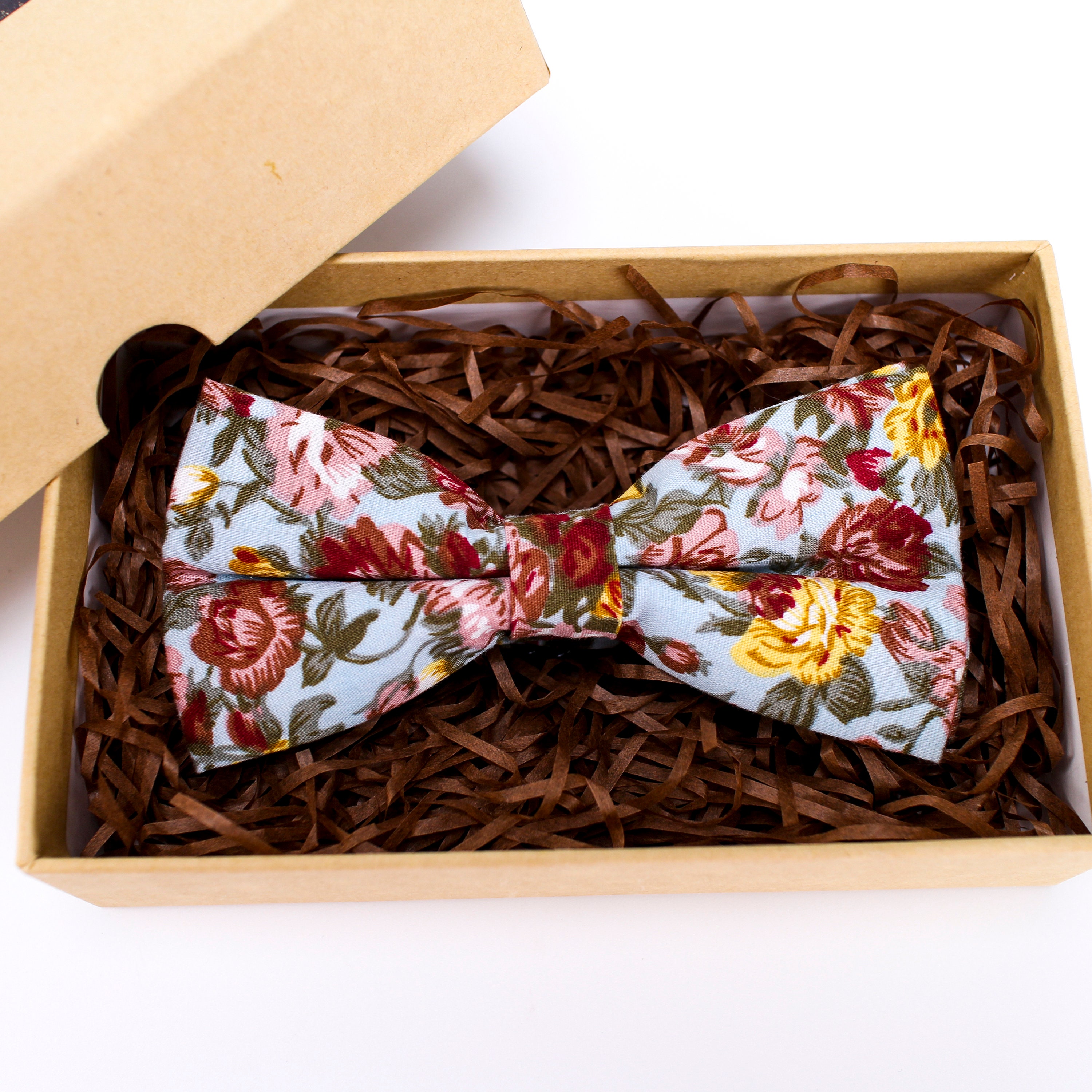 Mens Floral Bow Tiesblue Bowties With Flowerbow Tie for Etsy