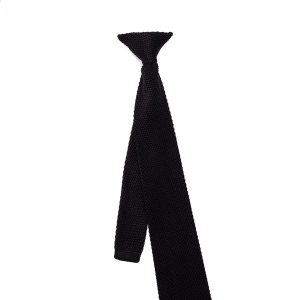 Pre-Tied Black Knit Tie for Teenager Boys & Women,Preppy Style Tie,Necktie for Graduation,Black Tie for Wedding,Groomsmen Gift,Gift for Boys