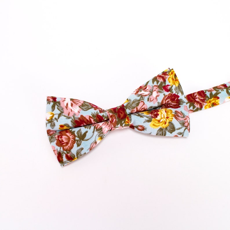 Mens Floral Bow Tiesblue Bowties With Flowerbow Tie for Etsy