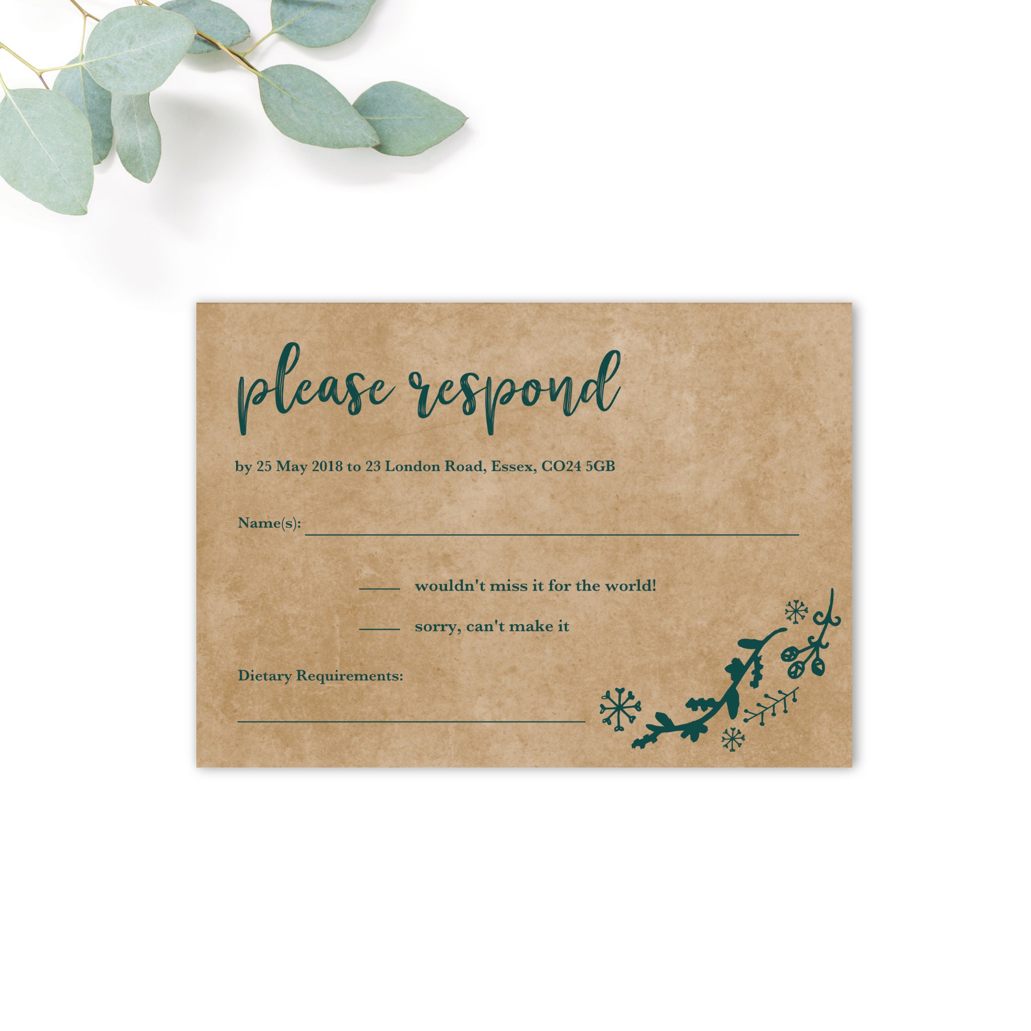 Emerald Green Wedding Invitation Bundle With RSVP Card Etsy UK