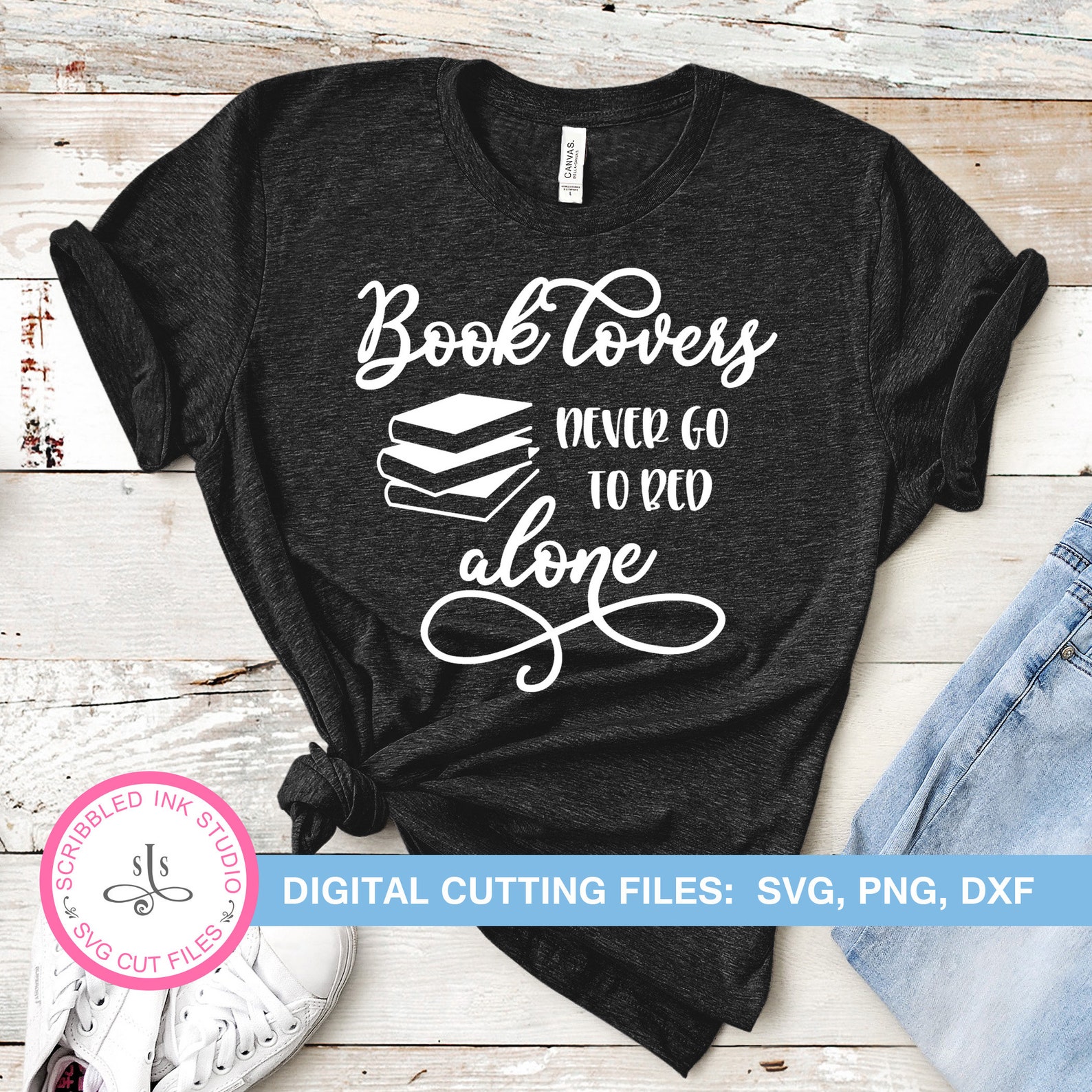 Book lovers never go to bed alone SVG cut file Book SVG | Etsy