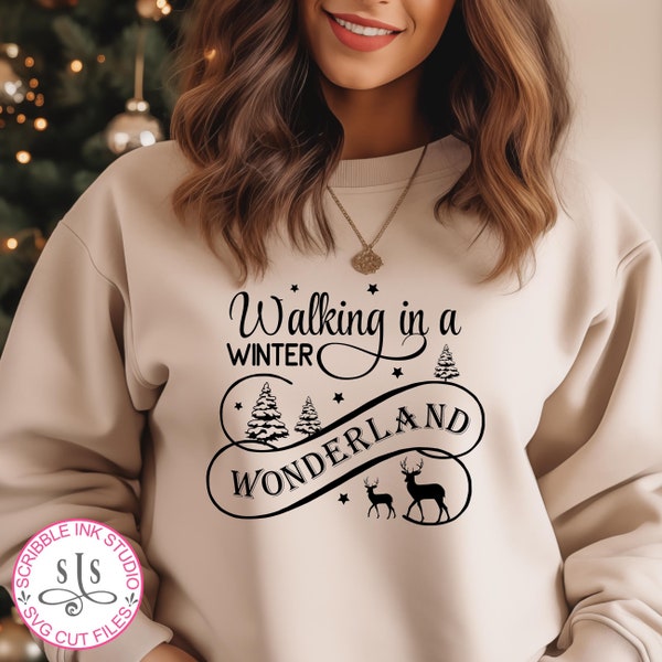 Walking in a winter wonderland Svg, Christmas Svg, Winter Svg, Christmas Wonderland Svg, Festive season Svg,