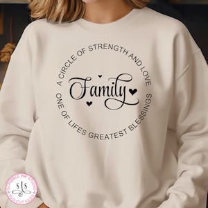 Family, a circle of strength and love svg, modern farmhouse motivational home decor svg
