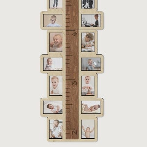 Benutzerdefinierte hölzerne Messlatte für die Familie Neue Familienfotorahmen Collage Kinder Wachstumslineal Geburtstagskind Geschenk Kinderspielzimmer Dekor Danksagungsgeschenk
