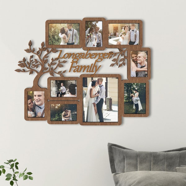 Personalized photo frame, Family photo collage, Photo collage frame, Medium color, Picture frame collage, Custom collage, Housewarming gift