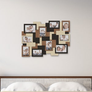 Abstract photo frame collage Custom color wooden wall art Rectangle picture frame 4x6 5x7 Geometric indoor decor Many frames Bilderrahmen